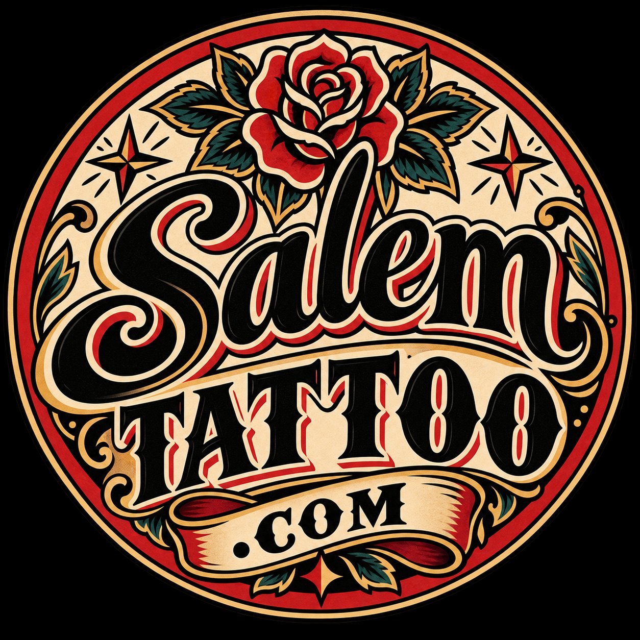 Salem Tattoo rose logo